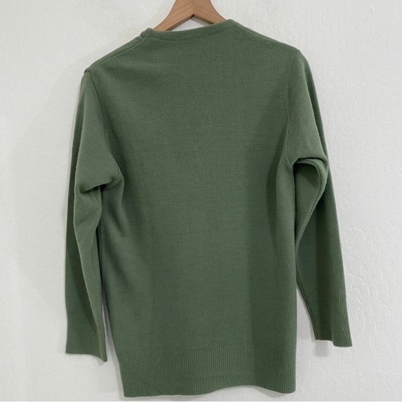 Chamir Original Vintage Men's 48 Green Deep V Neck Knit Sweater - Picture 7 of 7